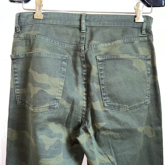 Zara Camouflage Straight Leg Jeans with Red Stripe - Picture 7 of 11